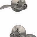 Schlage F40 ACC 619 Accent Door Lever, Bed & Bath Privacy Lock, Satin Nickel