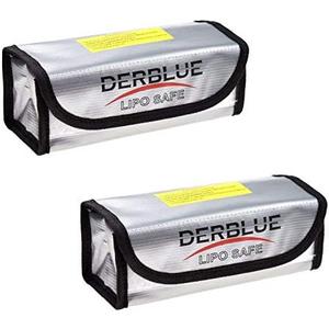DerBlue 2pcs Fireproof Explosionproof Lipo Battery Safe Bag Lipo Battery Guard Safe Bag（185x75x60mm）