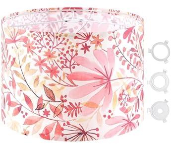 GO&SO 1 Pack Drum Large Lamp Shade, Red Leaf Printed Pattern Design, 16" x16" x12", 1.65" Spider E27 Base, DIY Assembly with Multi-Adapter (E26/ E14/ 10mm), Ideal for Table/ Floor Lamps/ Pendant Lighting