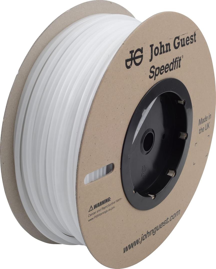 John Guest 1/4 Inch x 500 Feet LLDPE Tubing, Flexible Water Tubing for Plumbing, Natural, PE-08-BI-DF-N