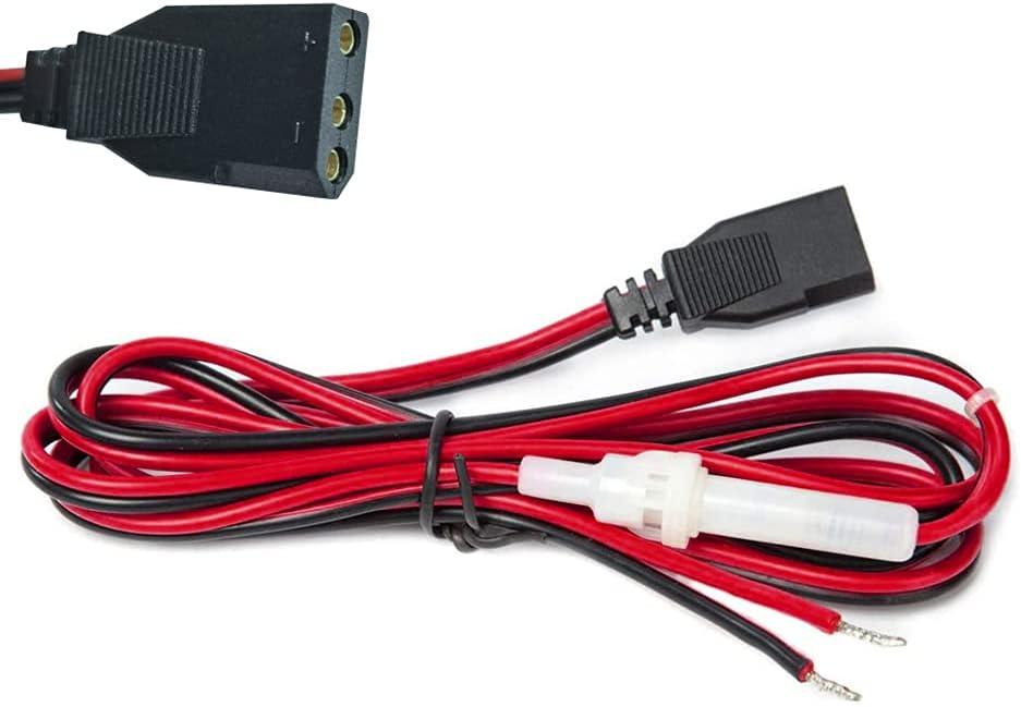 2-Wire CB Power Cable 3 Pin CB Power Cord with 15A Fuse Replacement CB Radio Power Cord for Cobra Uniden Midliand Galaxy Connex CB Ham Radio (1 Pack)