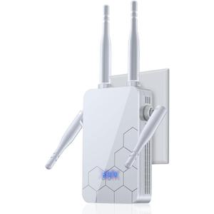 WiFi Extender Internet Booster, Long Range Repeater Wireless Routers Amplifier, Support More Network Devices at Home, 1 Tap Setup, Mesh Wi-Fi 80% Faster | Broader Than Ever