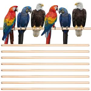 Bird Perches Natural Wood Double Slots, 30 Inches, 8 Pcs
0.6 Inch Diameter Rods for Parrot Macaw Cockatoo Parakeet, Replacement Stand, Smooth Natural Branch for Aviary