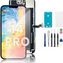 EXW for iPhone 14 Pro Screen Replacement 6.1" Full HD LCD Display Digitizer, Quality Touch Screen with Repair Tools, Waterproof Seal & Protector Compatible with A2650, A2889, A2892, A2891, A2890