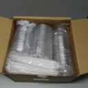 100PCS 14 oz Plastic Cups with Flat Lids and Clear Straws, Disposable Iced Coffee Cups with Lid, Round Bottom To Go Drink Cups for Soda, Smoothies, Boba, Cold Beverage, Juice Bars, Takeout, Party