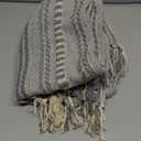DII Farmhouse Braided Stripe Table Runner Collection, 15x72 (15x77, Fringe Included), Cool Gray