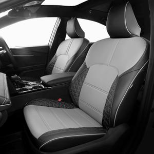 FREESOO 1:1 Custom Fit Seat Covers for Toyota Camry Hybrid XLE - Hybrid XSE 2026 2025, Waterproof Leather Car Seats Cover Full Set for Camry(BlackGrey)