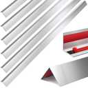 Therwen 10 Pcs 3/4 x 3/4 x 48 Inch 304 Stainless Steel Corner Guards Metal Wall Guard Protector Corner Trim Molding for Door Countertop Furniture Cabinet Protection