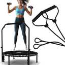 Jumpzylla Fitness Trampoline 40"  | Foldable Mini Rebounder Trampoline for Adults with Bar | Durable, Quiet, Low-Impact Exercise Equipment for Indoor and Home Workouts (550 LBS Capacity)