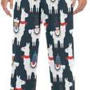 Mens Pajama Pants Cute Christmas Llamas Alpaca Lounge Pants with Pockets,Elastic Waist Sleep Bottoms (XX-Large, Muti-31)