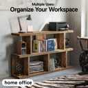 TIQLAB 47" Low Bookcase, Small Bookshelf Horizontal Storage, Rustic Brown