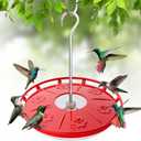 Kingsyard 2 Pack 16 OZ Saucer Hummingbird Feeders for Outdoors Hanging, 6 Bee Proof Feeding Ports Leak-Proof Humming Nectar Bird Feeder, Ant Moat Easy Clean, Jelly Oriole Feeders, Garden Dcor Gifts
