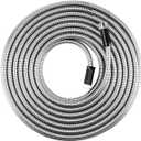 Metal Garden Hose 25 ft Flexible No Kink Lightweight RV Drinking Water Hose Extension Leader Hose Heavy Duty Outdoor