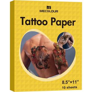 Printable Temporary Tattoo Paper for Laser/Inkjet Printer - 8.5"X11"-10 sets DIY Personalized Image Transfer Sheet for skin, Halloween, New Year