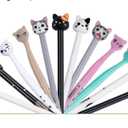 cute cat gel pens,fun kawaii pens set,Animal black ink pens for kids office school supplies,12-Styles ( 24count)