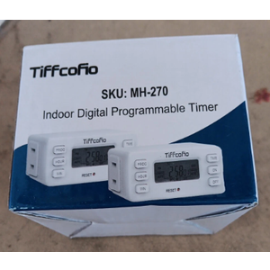TiFFCOFiO Indoor 15A/1875W Digital Light Programmable Outlet Timer 2 Prong Plug