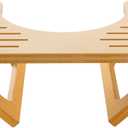 AmazerBath 7 Inches Bamboo Toilet Stool Squat for Adult, Foldable Squatting Potty Stools for Bathroom, 0.79" Thickness Poop Stool with Non-Slip Strip, Space-Saving, No Assembly Required, Natural Color