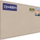 Large Bulletin Board - 72 X 48 inches Cork Board with 30 Pushpin, 6' x 4' Cork Board for Walls Pin Board, Self-Adhesive Felt Board Vision Board Foldable Photo Board for Wall (Beige Brown)