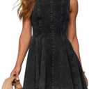 KDF Denim Dress for Women Sleeveless Babydoll Tank Jean Dress Slim Fit A-Line Summer Dresses for Women 2025 M