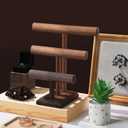 Bracelet Holder, Bracelet Display Stand for Vendors, T-Bar Necklace Scrunchie Wooden Storage Rack, Bangle Watch Jewelry Display Tower (3 Tier)