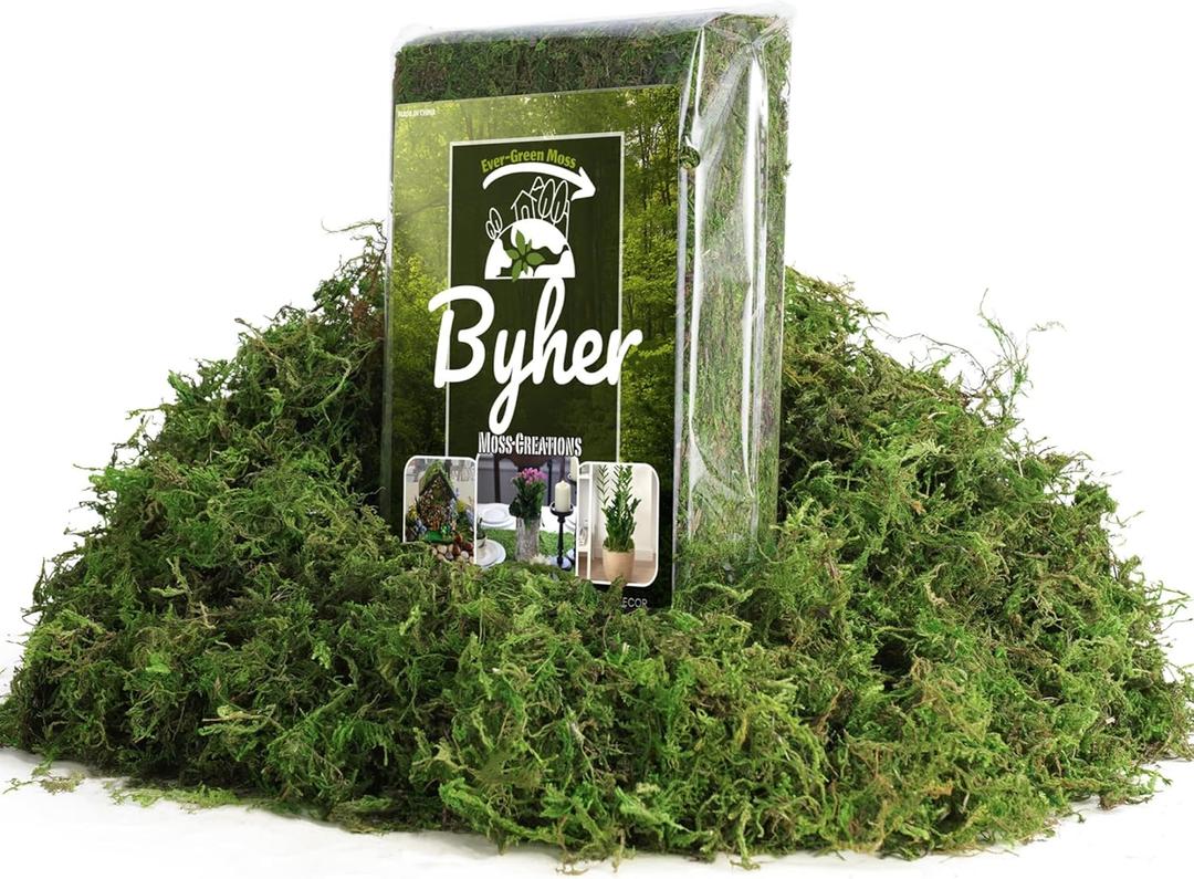 7OZ Moss for Plants Indoor, Natural Looking Faux Grass for Crafts, Terrariums, Fairy Gardens, Floral Arrangements - Artificial Spanish Moss Alternative for Home Decor (200g) (Fresh Green)