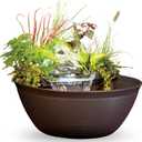 Aquascape AquaGarden Container Water Feature Kit  Indoor & Outdoor Mini Pond with Waterfall Fountain, Pump & Filtration for Home & Patio, Brown