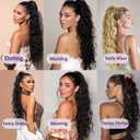 Ponytail Extension, 26 Inch Claw Clip in Hair Extensions, Hold Securely Tangle-Free,Long Wavy Natural Looking Synthetic Pony Tails for Daily Use (Light Blonde Highlight, 26 Inch)