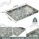 Marble Bathroom Tray,Pure Natural Vanity Tray,Marble Tray for Kitchen Counter Non-Ceramic/Non-Resin,Stone Trays 12 x 8 inch Cyan Green