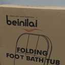 Beinilai Collapsible Foot Spa,Foot Bath with Heat and Massage and Bubble Jets,Foot Soak Tub with Six Non Motorized Rollers,Acupressure Massage Points,Red Light and Removable Pumice Stone