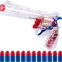 Clear Housing Toy Revolver Foam Blaster with Elite Soft Foam Darts for Nerf Guns Toys Gun Set for Kids Ages 5 6 7 8 Large