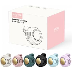 Portable Clip-On Fan, Mini USB Rechargeable 360 Rotatable Fan, 3-Speed Silent Mini Bladeless Fans (Blind Color)