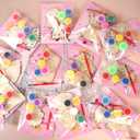 LARDUX Princess Party Favors, 24PCS DIY Wooden Princess Birthday Party Favors Painting Kit, Glow in The Dark DIY Crafts Party Decorations Goodie Bag Stuffers for Kids Boys Girls