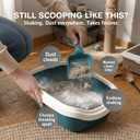 Cat Litter Scoop, Metal Litter Scooper 5X Faster No-Shake Sifting Design, Stainless Steel Litter Scoop with Holder, Reduces Dust & Waste Sprinkle & Sweep
