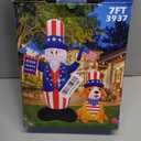 7FT Patriotic Independence Day 4th of July Inflatables Outdoor Decorations, Uncle Sam with Dog Decoration, Built in LED Lights Blow up Holiday Decor for Lawn Yard Outdoor Indoor
