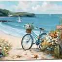 LAIART Beach Canvas Wall Art Coast Theme Wall Decor Ocean Picture Print, Relaxing Seascape Artwork