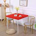 JISEN Cocktail Square Table Top Cover Spandex Fitted Stretchable Tablecloth Topper Cap 38x38 Inch E-Red