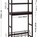 SMIBUY Bathroom Storage Shelf, Bamboo Over-The-Toilet Organizer Rack, Freestanding Toilet Space Saver with 3-Tier Adjustable Shelves (Dark Brown), 10.2D x 24.8W x 67H in