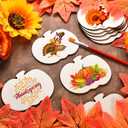 2 x Blulu 24 Pcs Wooden Pumpkin Cutouts Thanksgiving Unfinished Wood Cutout Blank Pumpkin Shape Cutout for Fall Thanksgiving Party DIY Craft Decoration Supplies (Wood Color)