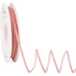 Ribbli Rose Gold Velvet Ribbon 1/8 Inches Continuous 25 Yard Spool Dusty Pink Christmas Ribbon for Gift Wrapping Crafts Home Decor,  Dusty Pink