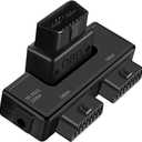 OBDII Splitter with Rotatable Male Port, Full 16 Pin 1 Male to 2 Female Extension Converter Adapter, Universal Port Splitter for Standard OBD2 Devices Diagnostic Extender