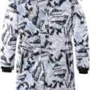 OHSNMAKSL Kid's Snowsuits Boys Ski Suits Jackets Girls Waterproof Coats Jumpsuits Winter Snowboarding Outdoor (14-16, White)