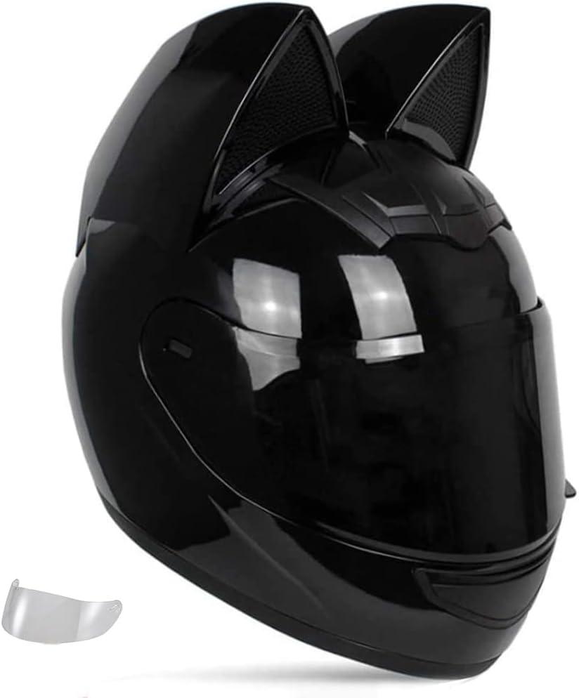 Cat Ear Offroad Helmets,Men and Women Full Face Motorcycle Helmet,for Dirt Bike, Four-Wheeled ATV, L