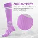 Compression Socks for Women - 15-20mmHg Plus Size Knee High Graduated Support (3 Pairs) - Breathable Striped Socks for Running, Athletics, Travel & Pregnancy