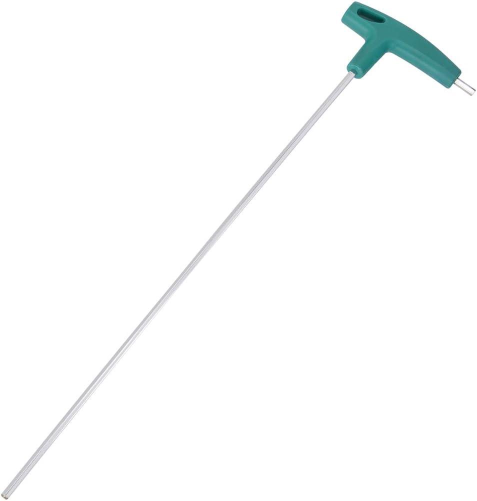 uxcell 3mm Extra Long Arm T-Handle Hex Key Wrench Chrome Finish (Green)