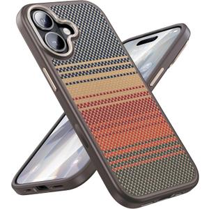Maledan for iPhone 17 Case Carbon Fiber - Slim Case for iPhone 17 [Camera Control][Fit for Magsafe][Caseless Feel] Shockproof Magnetic iPhone17 Phone Bumper Case Cover, TPU & 1500D Aramid-NOT Printed (iPhone 17 - 6.3 inch, Sunset)