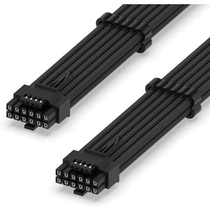 EZDIY-FAB 16AWG PCI-e 5.0 12VHPWR PSU Sleeved Cable, 600W 12+4 Pin Male to 12+4 Pin Male GPU Cable for RTX 5080/5070/ 3090Ti/4070Ti/4080/4090, 60cm/23.62in-Black