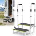 RV Step Stool with Handrails, 2 Step Stool with 2 Handrails, Wide Platform & Anti-Slip Mats, Portable Stairs for Hot Tub/Camper/Mobile Home/Porch/SPA Pool/Pet Stairs