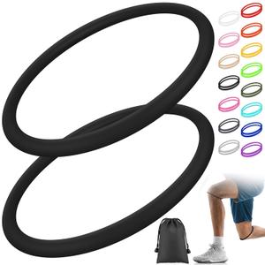 Foilswirl Silicone Patella Knee Band for Basketball Patella Tendon Support Knee Pain Running Tendon Brace Support Strap(2,Black,M)