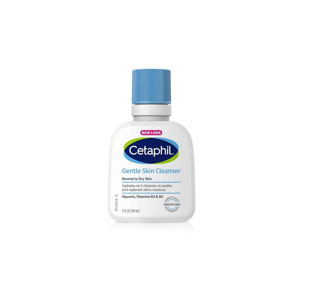 Cetaphil Face Wash, Hydrating Gentle Skin Cleanser for Dry to Normal Sensitive Skin, 2 oz 1 Pack, Fragrance Free, Soap Free and Non-Foaming