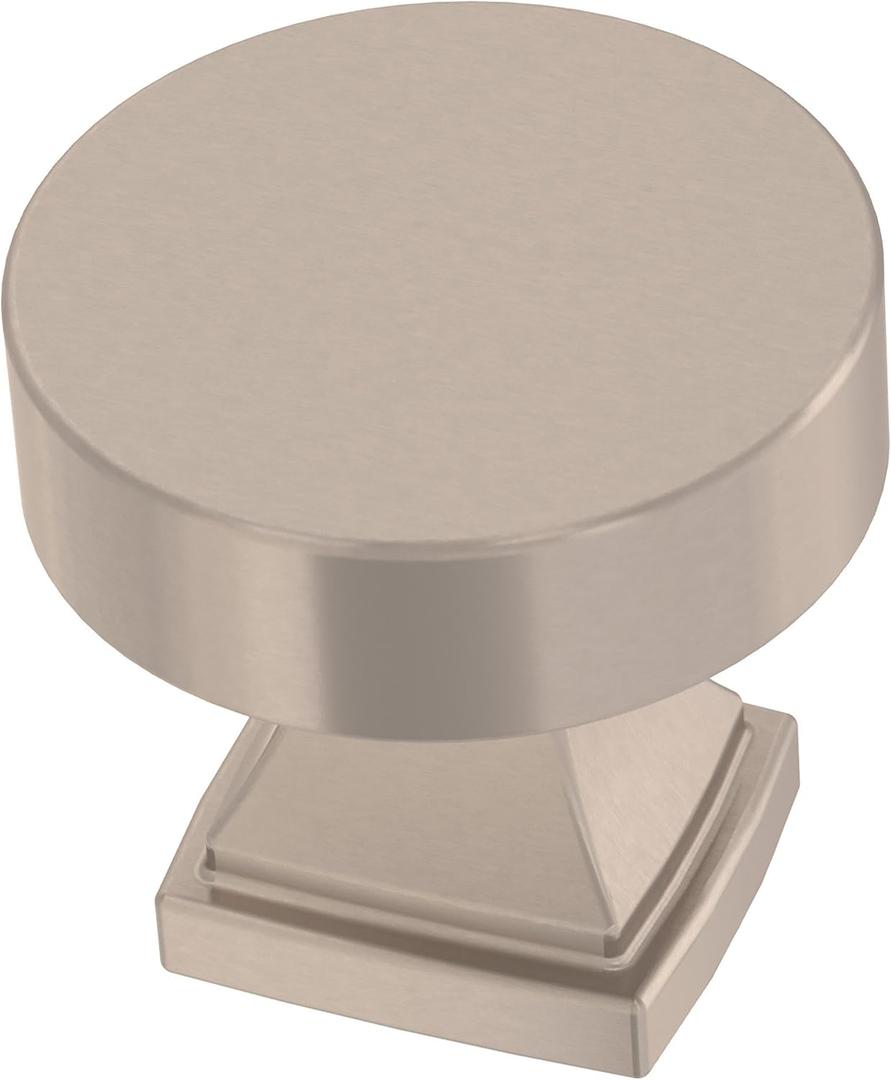 Franklin Brass Tiered Foot (10-Pack) Cabinet Knobs | Satin Nickel Handles for Dresser Furniture Drawers/Kitchen/Door/Bathroom | 1-1/16" P49571C-SN-B